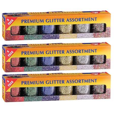Hygloss Products Premium Glitter Assortment, PK18 37506